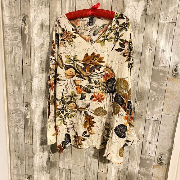 Emery Rose long sleeve fall floral top plus size 5XL - Picture 5 of 8